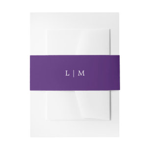 Simple Purple Monogram Elegant Wedding Invitation Belly Band