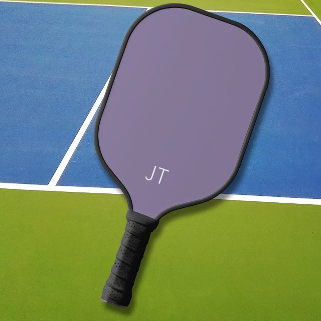 Simple Purple Monogram Monogrammed Initials Pickleball Paddle (Creator Uploaded)