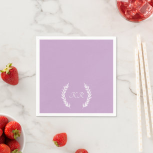 Simple Purple Monogram Wedding Napkin