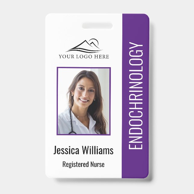 Simple Purple Nursing ID Badge (Front)