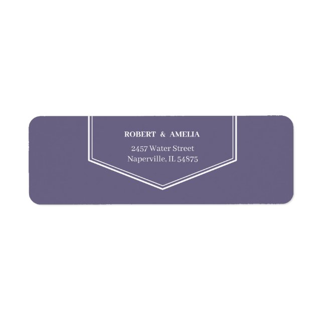 Simple Purple Personalised Return Address (Front)