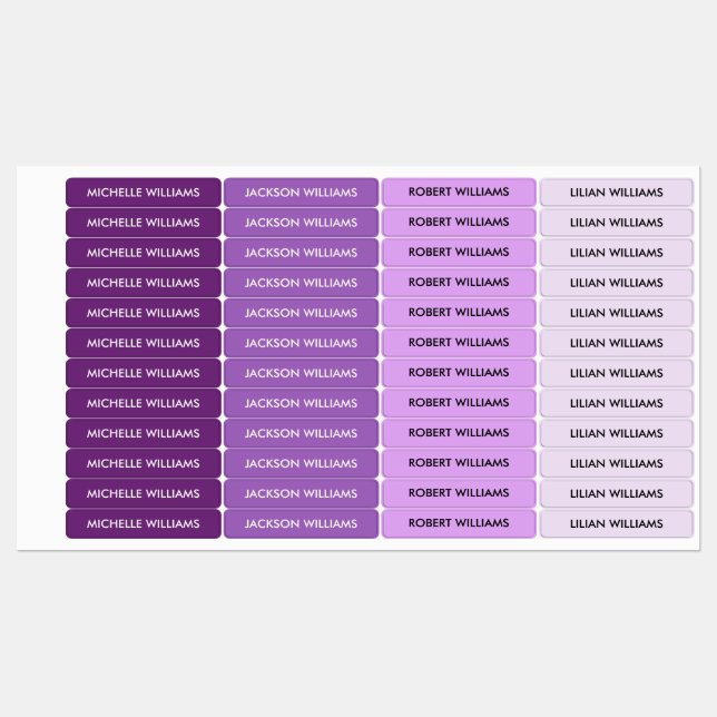 Simple Purple Pink Palette Kids Name (Sheet)