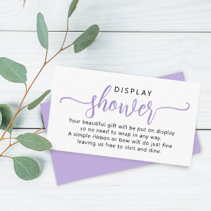 Simple Purple Script Display Shower  Enclosure Card