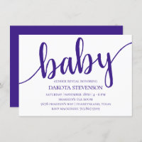 Simple Purple Script | Royal Grape Baby Shower