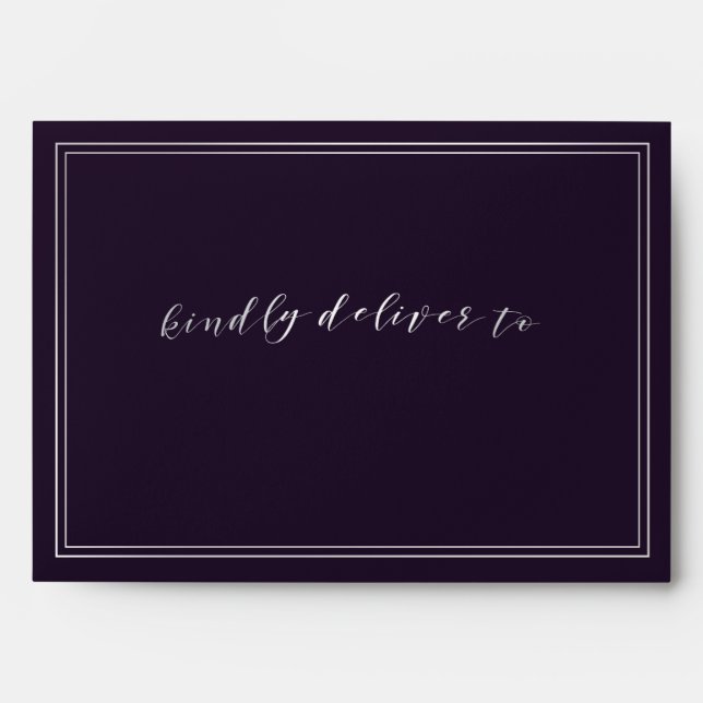Simple Purple Silver Wedding Envelope (Front)