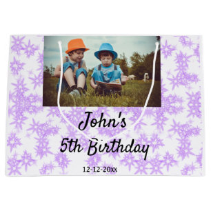 simple purple sparkle glitter birthday add your th large gift bag