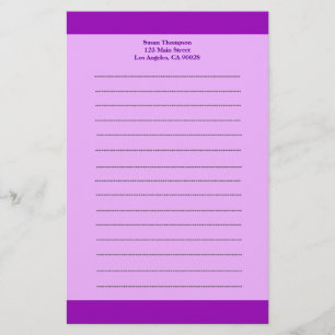 Simple purple stationery