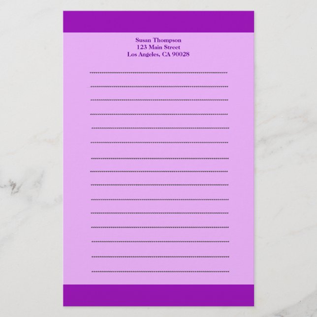 Simple purple stationery (Front)