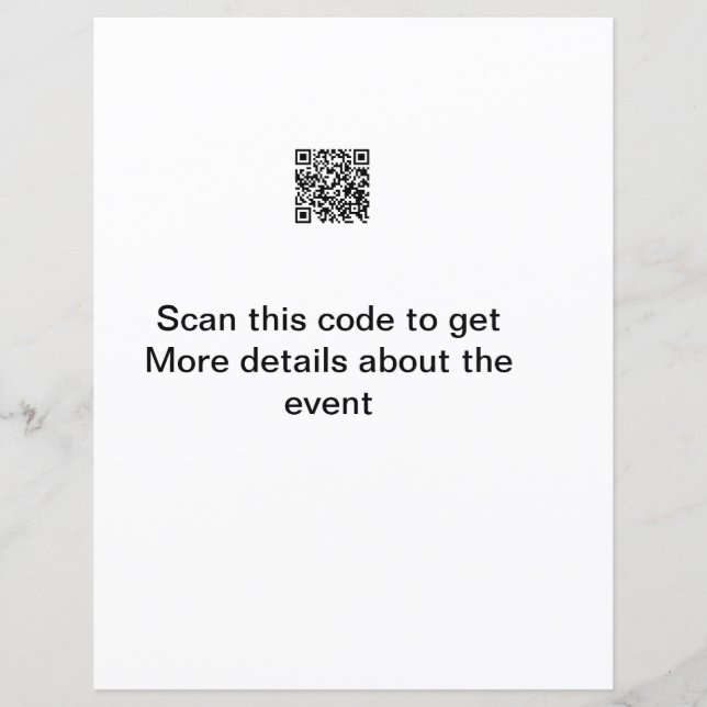 Simple Q R code scan business event template atext (Front)