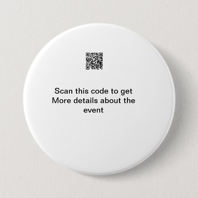 Simple Q R code scan business event template atext 7.5 Cm Round Badge (Front)