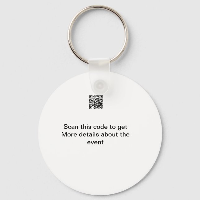 Simple Q R code scan business event template atext Key Ring (Front)