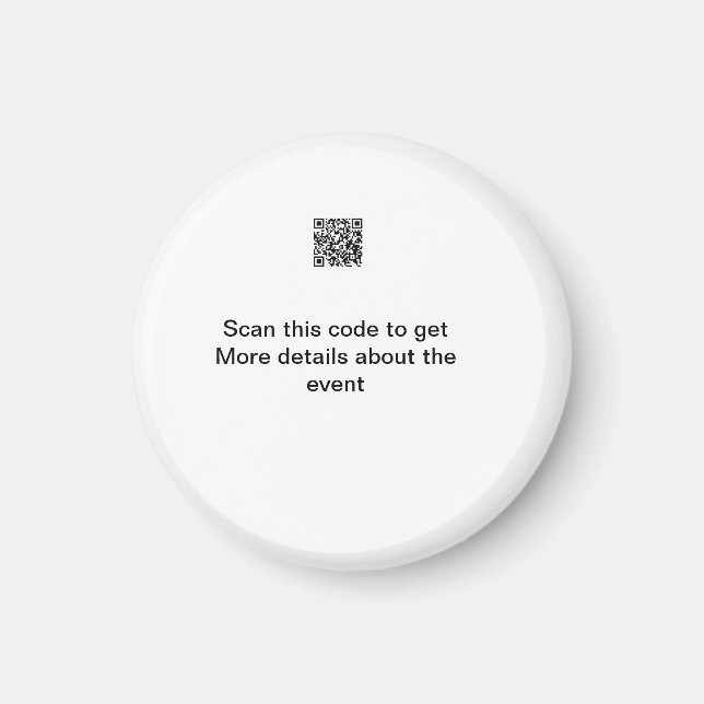 Simple Q R code scan business event template atext Magnet (Front)