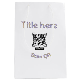 Simple Q R code scan business event template atext Medium Gift Bag