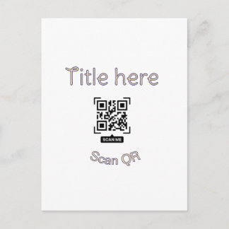 Simple Q R code scan business event template atext Postcard