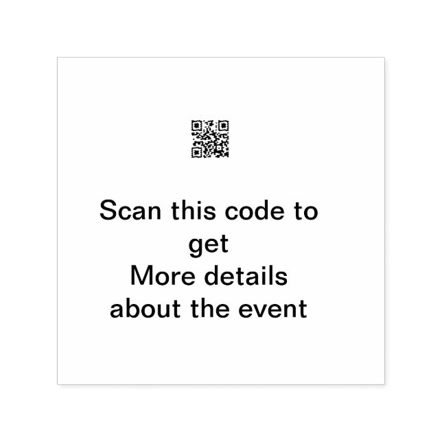 Simple Q R code scan business event template atext Self-inking Stamp (Design)