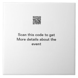 Simple Q R code scan business event template atext Tile