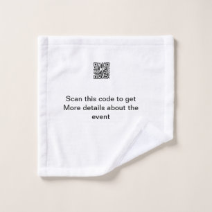 Simple Q R code scan business event template atext Wash Cloth