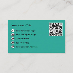 Simple QR Code And Social Media Contact Cards