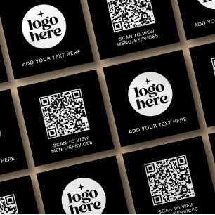 Simple QR Code Business Logo Text Square Business Card