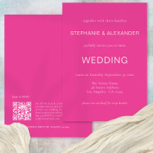 Simple QR Code Hot Pink Wedding