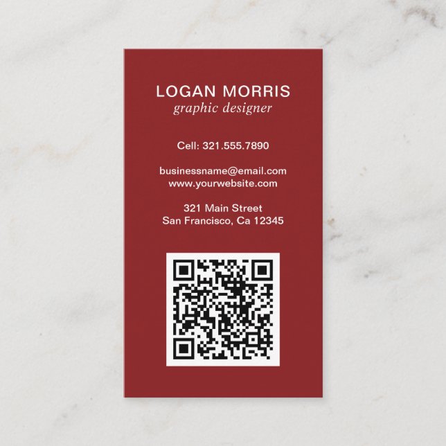 Simple QR Code Modern Business Card (Front)