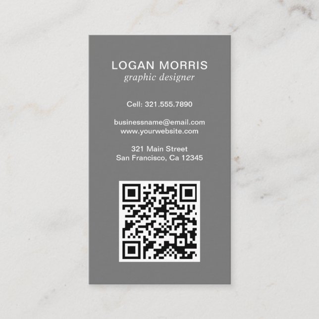 Simple QR Code Modern Business Card (Front)