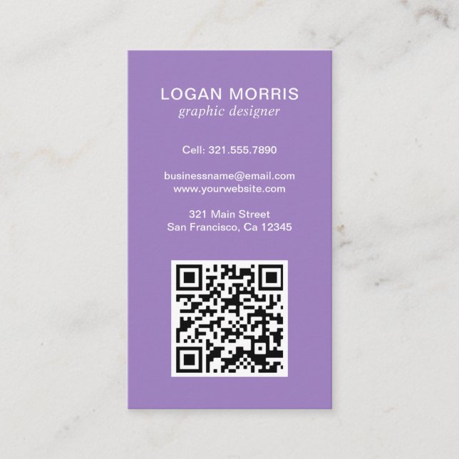 Simple QR Code Modern Business Card (Front)