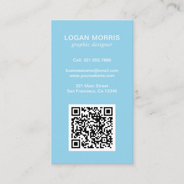 Simple QR Code Modern Business Card (Front)