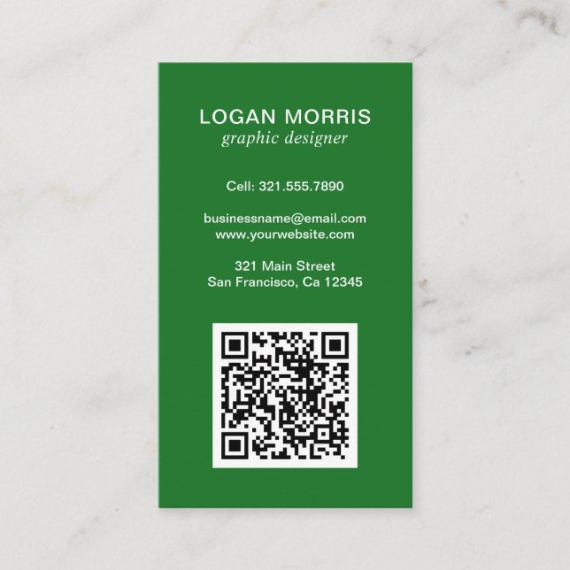 Simple QR Code Modern Business Card (Front)
