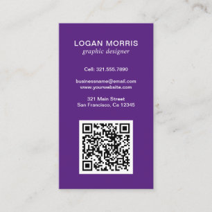 Simple QR Code Modern Business Card