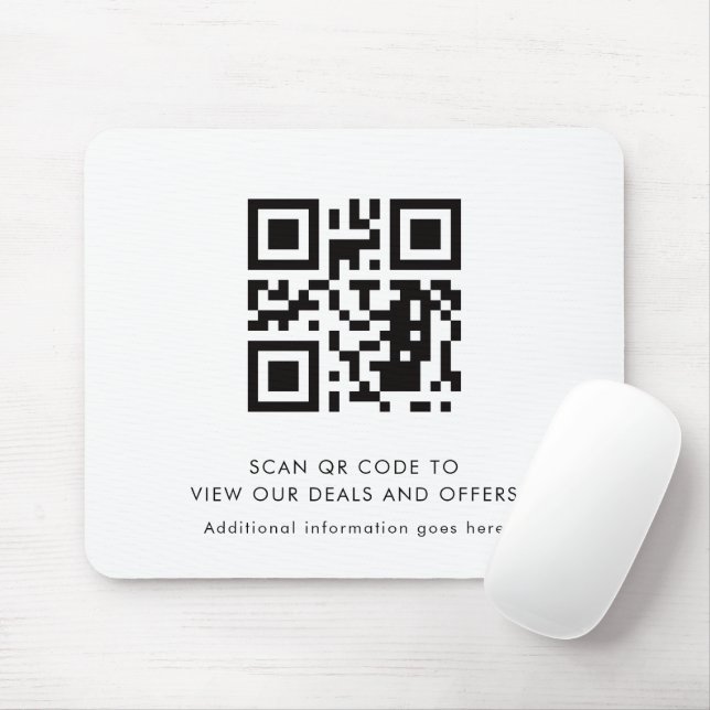 Simple QR Code Modern Business Promotional Mouse Pad (With Mouse)