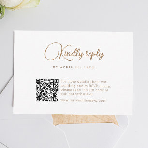 Simple QR Code Modern Wedding RSVP Card