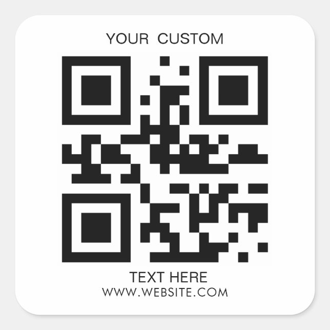 Simple QR Small Business Custom QR Code  Square Sticker (Front)