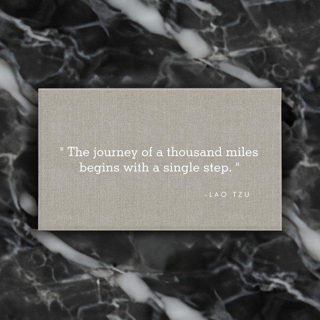 Simple Quote on Linen Authors, Writers Business Card (Creator Uploaded)