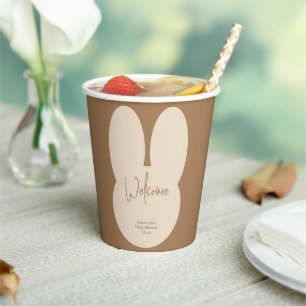 Simple Rabbit baby shower Welcome Paper Cups
