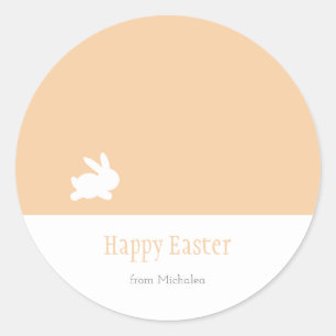 Simple Rabbit Happy Easter Pastel Classic Round Sticker
