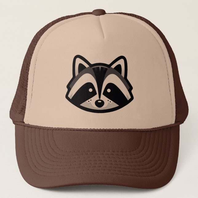 Simple Racoon Design Trucker Hat (Front)
