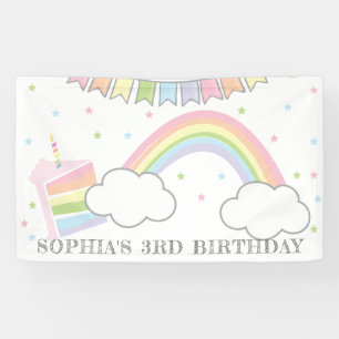 Simple Rainbow Cake Birthday Banner