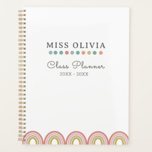 Simple Rainbow Teacher Planner Custom Gift