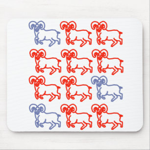 Simple Ram Line Art Pattern Dual‑Color Design Mouse Pad