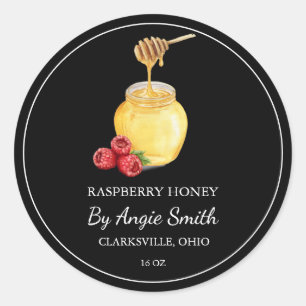 Simple Raspberry Infused Honey Label