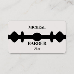 Simple Razor Gold Blade Barber Business Card