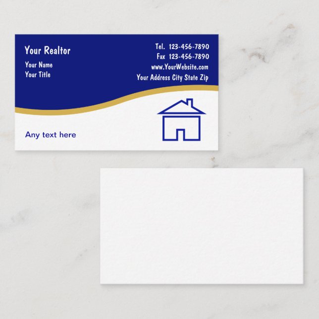 Simple Real Estate Business Cards (Front/Back)