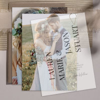Simple Real Vellum Overlay Elegant 2 Photo Wedding