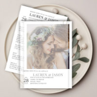 Simple Real Vellum Overlay Photo Wedding Details