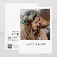 Simple Real Vellum Overlay QR Code Photo Wedding