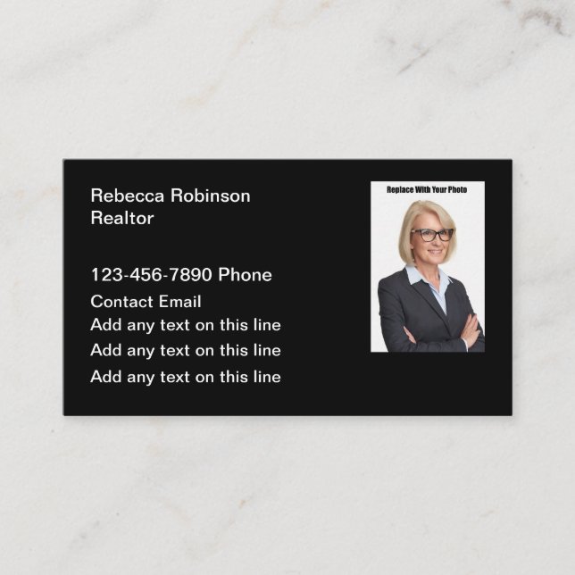 Simple Realtor Photo Business Cards (Front)