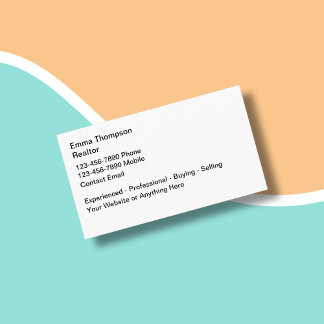 Simple Realtor Real Estate Theme Business Cards