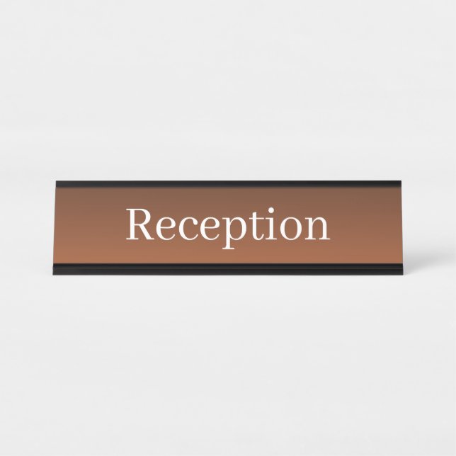 Simple Reception Desk Name Plate (Front)