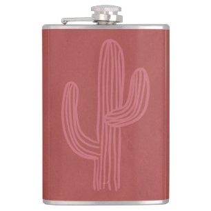 Simple Red Abstract Cactus Flask